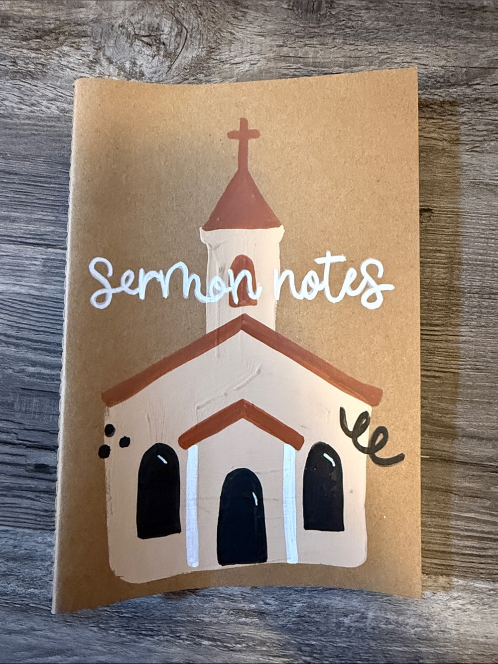 Sermon Notes Church Sketchbook Notebook - Brown